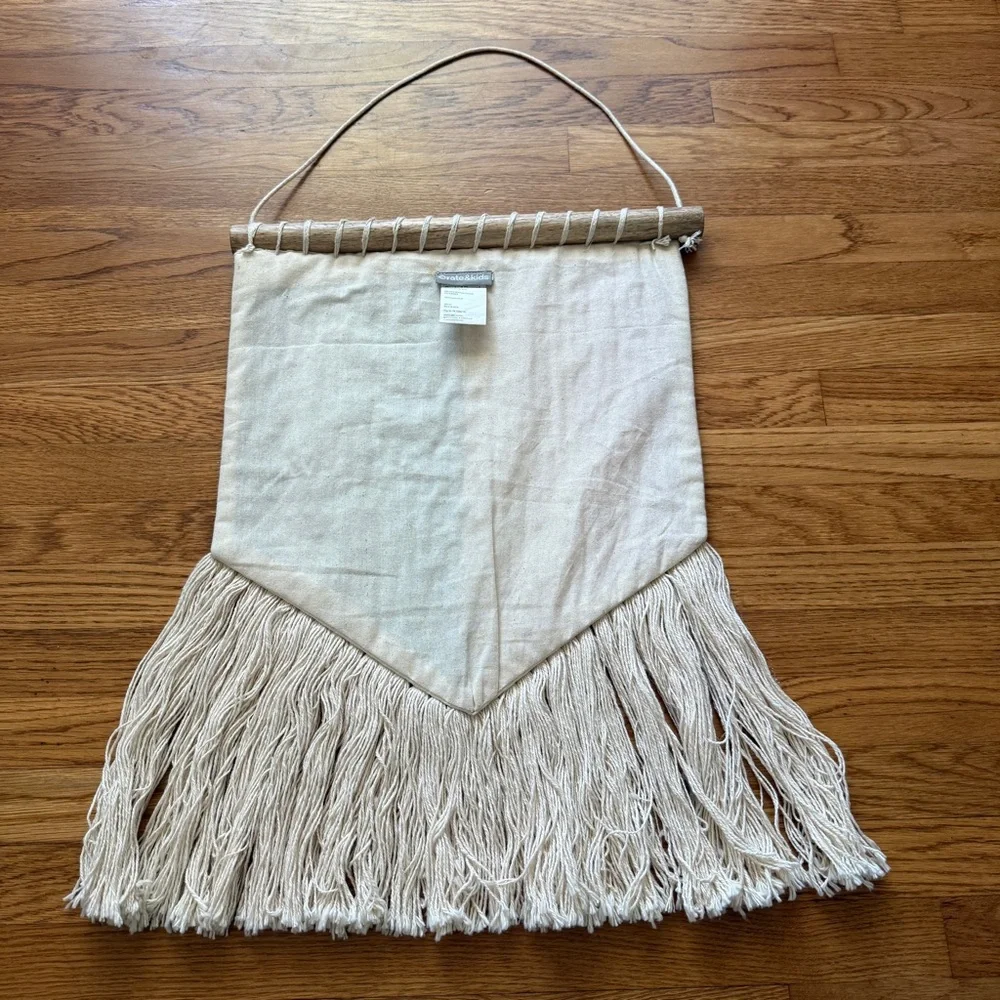 Crate and barrel rainbow macrame boho wall hanging